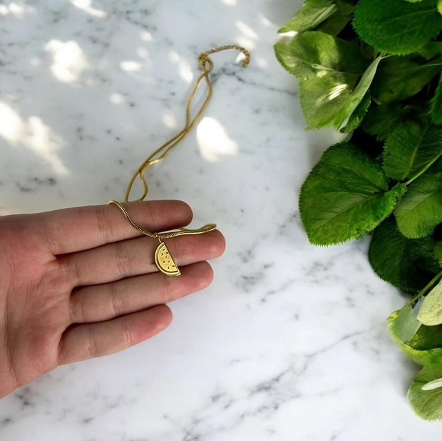 Gold Mini Watermelon Necklace | Stainless Steel