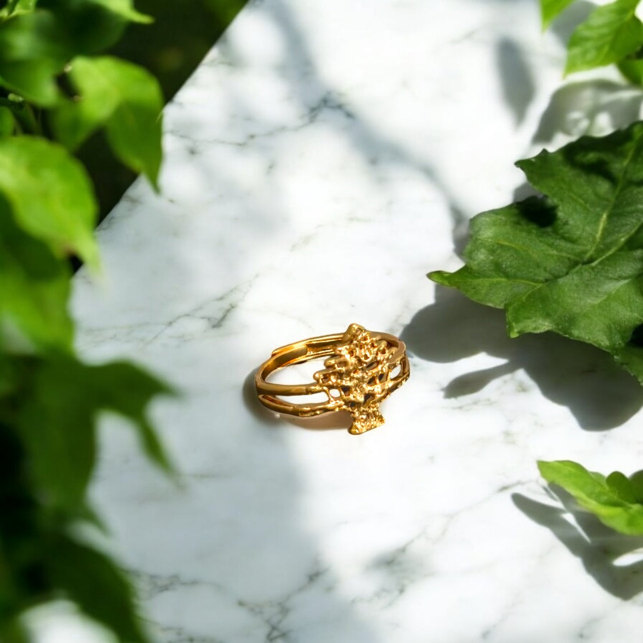 Lebanon Cedar Tree Ring – One Size Adjustable | Stainless Steel