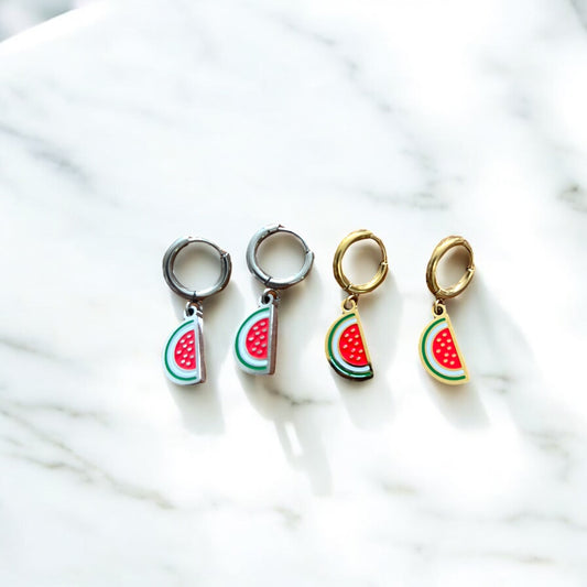 Palestine Watermelon Earrings – Gold & Silver