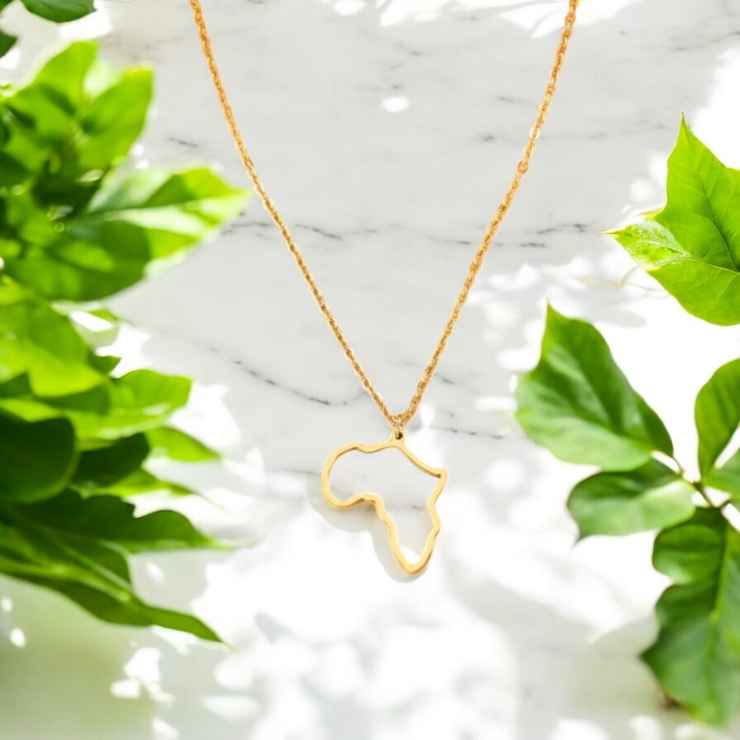 Africa Map Necklace – Gold & Silver Stainless Steel