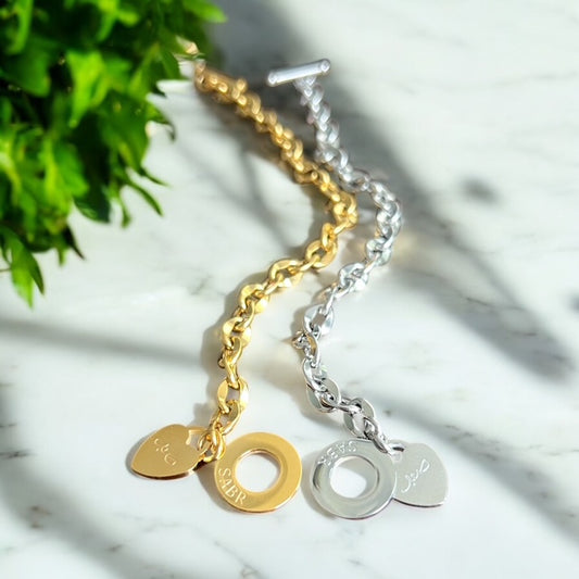 Sabr Toggle Clasp Bracelet |Stainless Steel | Gold & Silver