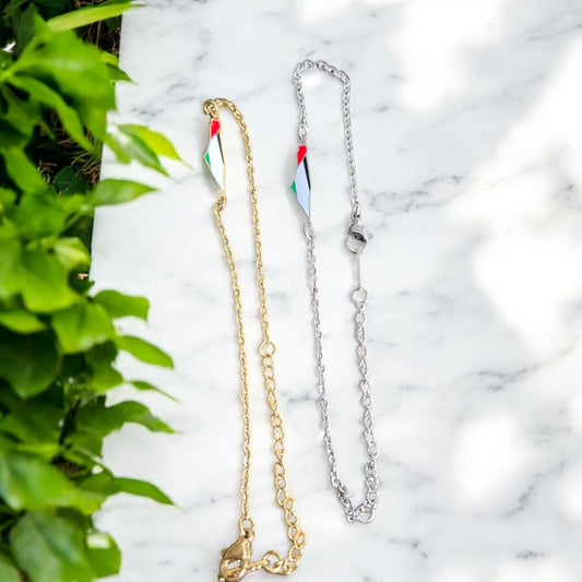 Palestine Map Chain Bracelet | Stainless Steel | Gold & Silver