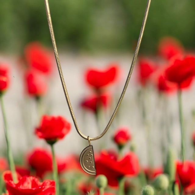 Gold Mini Watermelon Necklace | Stainless Steel