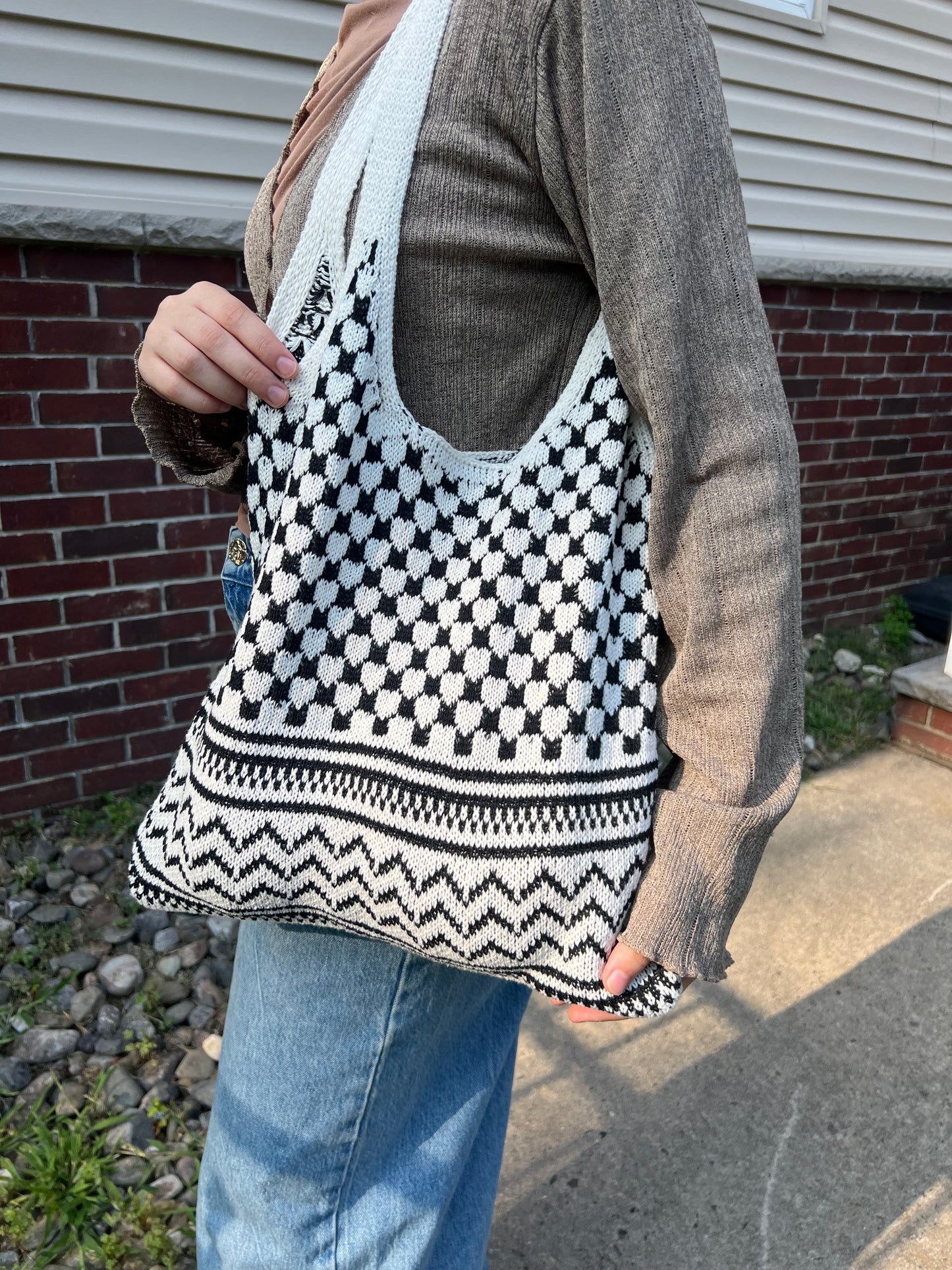 Knit Kuffiyeh Tote Bag | Salam Collective