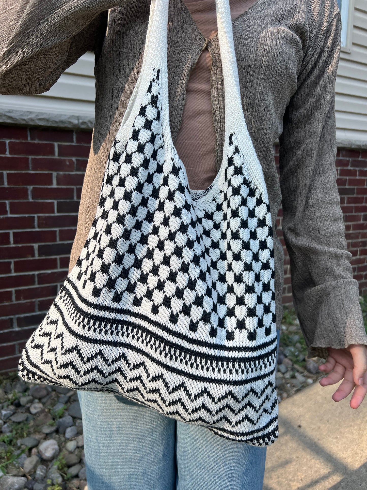 Knit Kuffiyeh Tote Bag | Salam Collective