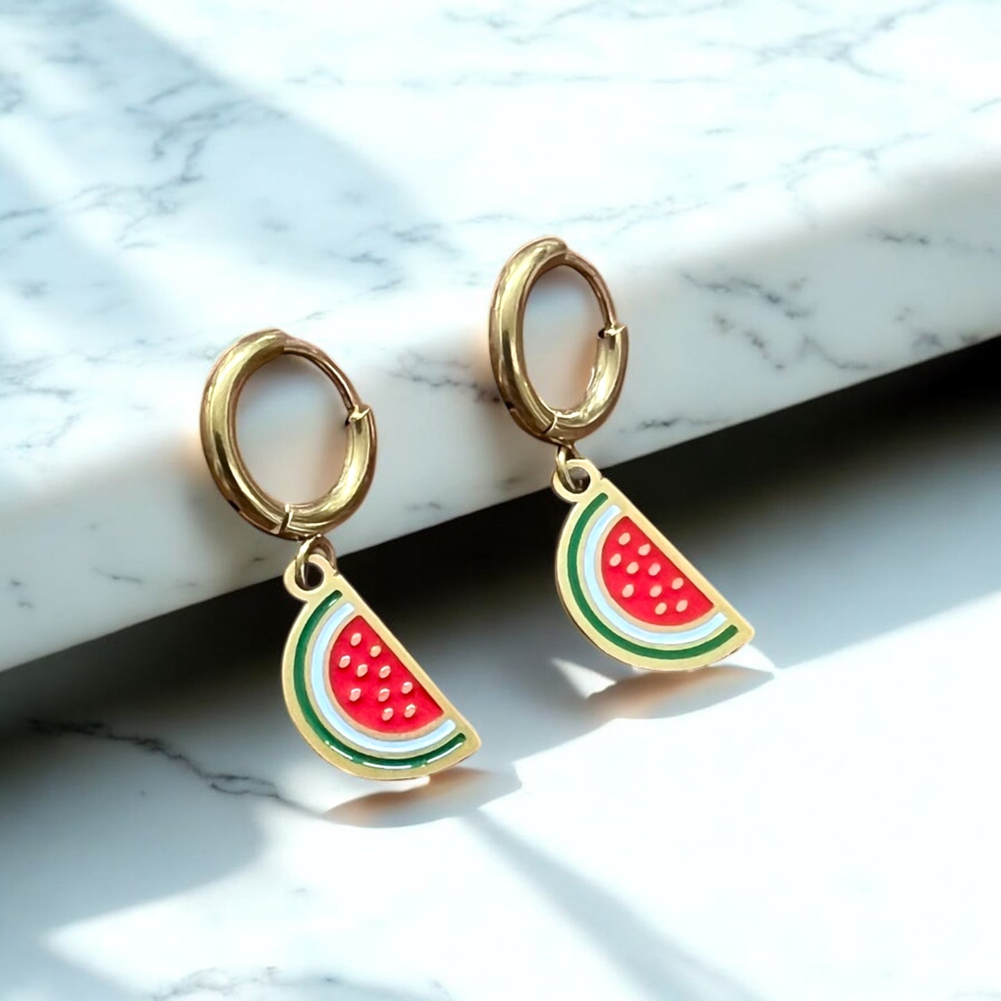 Palestine Watermelon Earrings – Gold & Silver