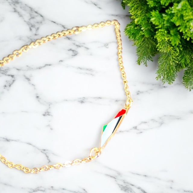 Palestine Map Chain Bracelet | Stainless Steel | Gold & Silver