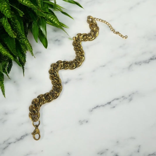 Cuban Link Chain Bracelet | Stainless Steel | Gold & Silver