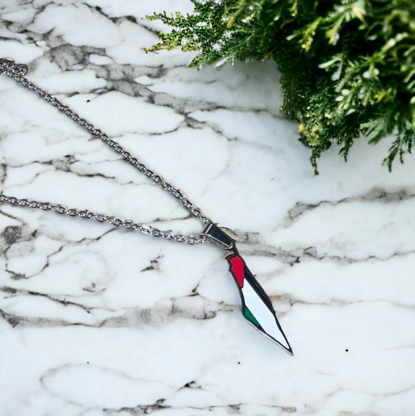 Palestine Flag Map Necklace